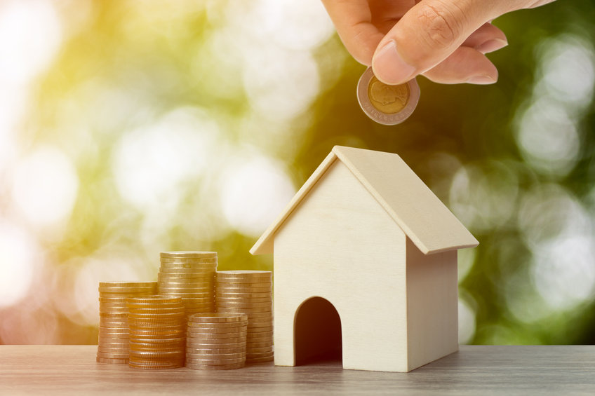 Saving money, home loan, mortgage, a property investment for fut