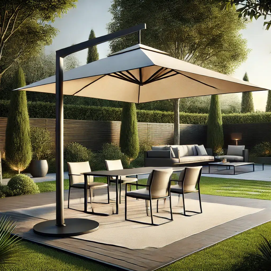 parasol déporté sur terrasse design