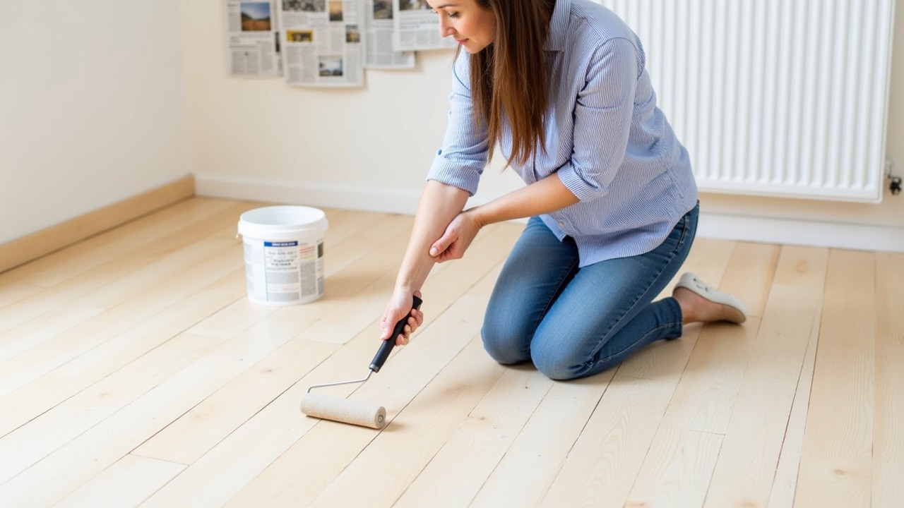 pose du vitrificateur sur un parquet rénové