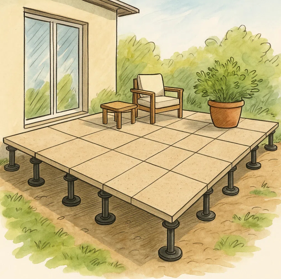 terrasse dalle sur plots