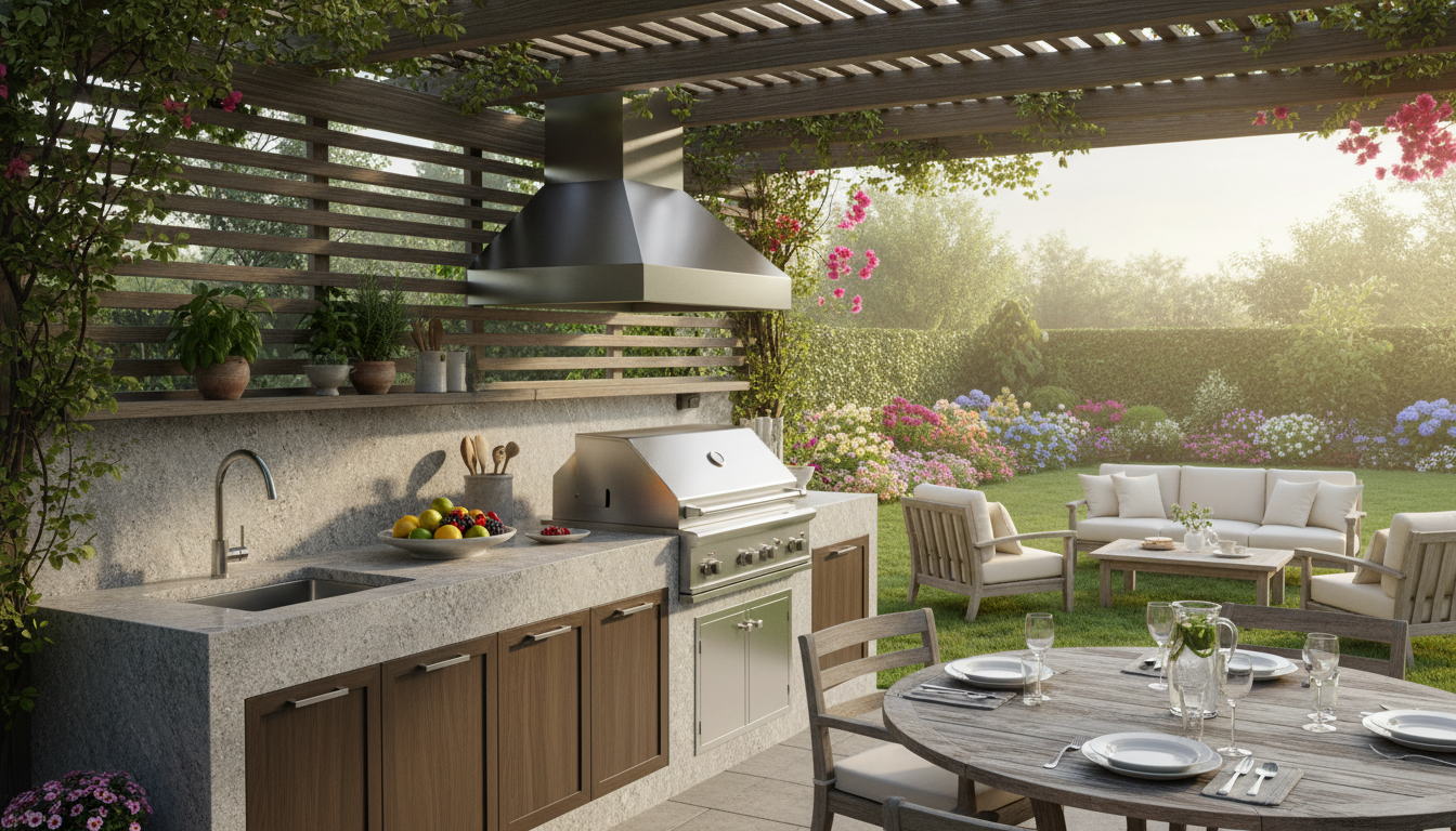 découvrez comment une cuisine d'été extérieure couverte peut transformer vos vacances à la maison en un véritable moment de détente et de convivialité.