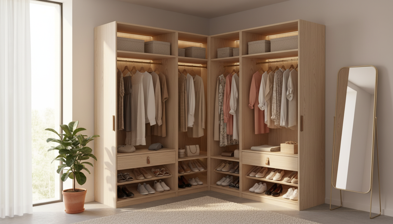 découvrez comment un dressing d'angle peut optimiser l'espace de votre chambre en alliant praticité et élégance. trouvez la solution idéale pour un rangement efficace et harmonieux.